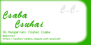 csaba csuhai business card